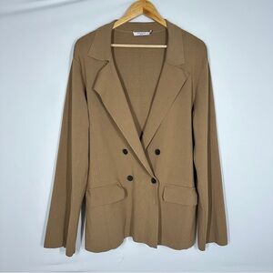 MM Lafleur Cody Boyfriend Jardigan XL Brown Womens Cardigan Quiet Luxury